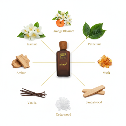 Amjad Perfume - Ingredients with Connecting Lines