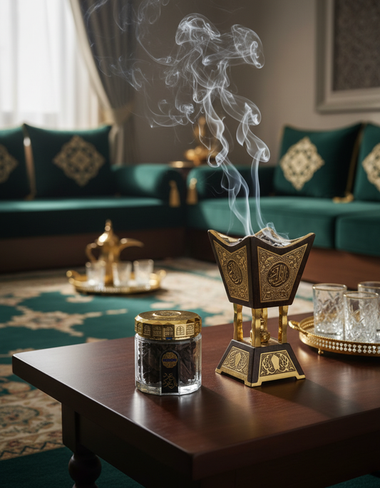 Oud Product with Larger Incense Burner and Smoke