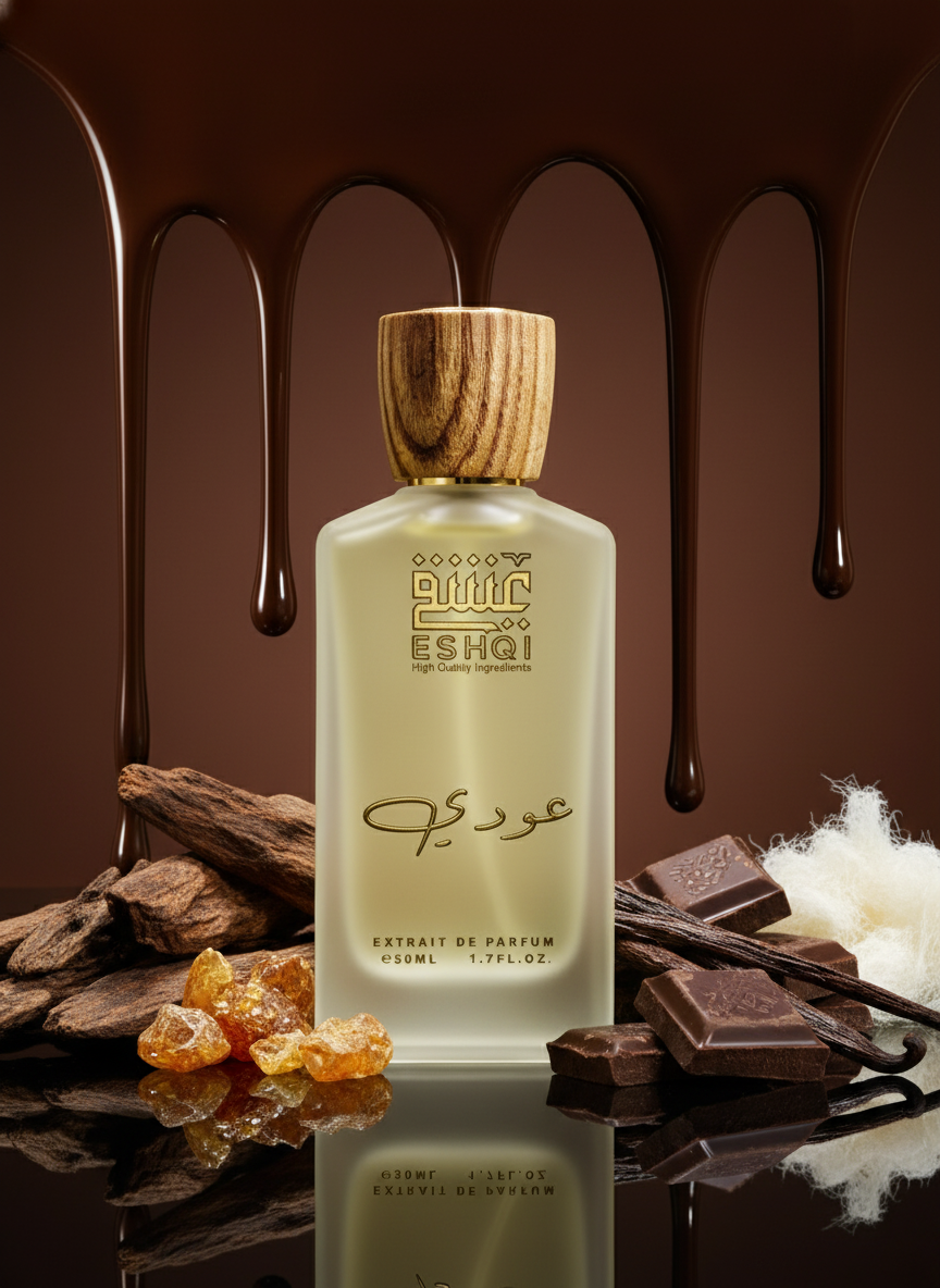 Oudi Bottle Only with Chocolate Background