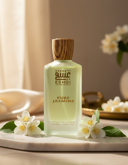 PURE JASMINE perfume in elegant setting